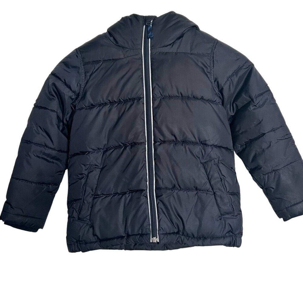 J.Crew Primaloft Boys Puffer Jacket Small Navy Hooded Ski Snow Winter Outdoor